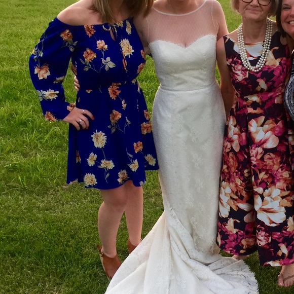 A6 - 321 Strapless Blue Floral Dress Size Small (no tag) - Picture 12 of 13